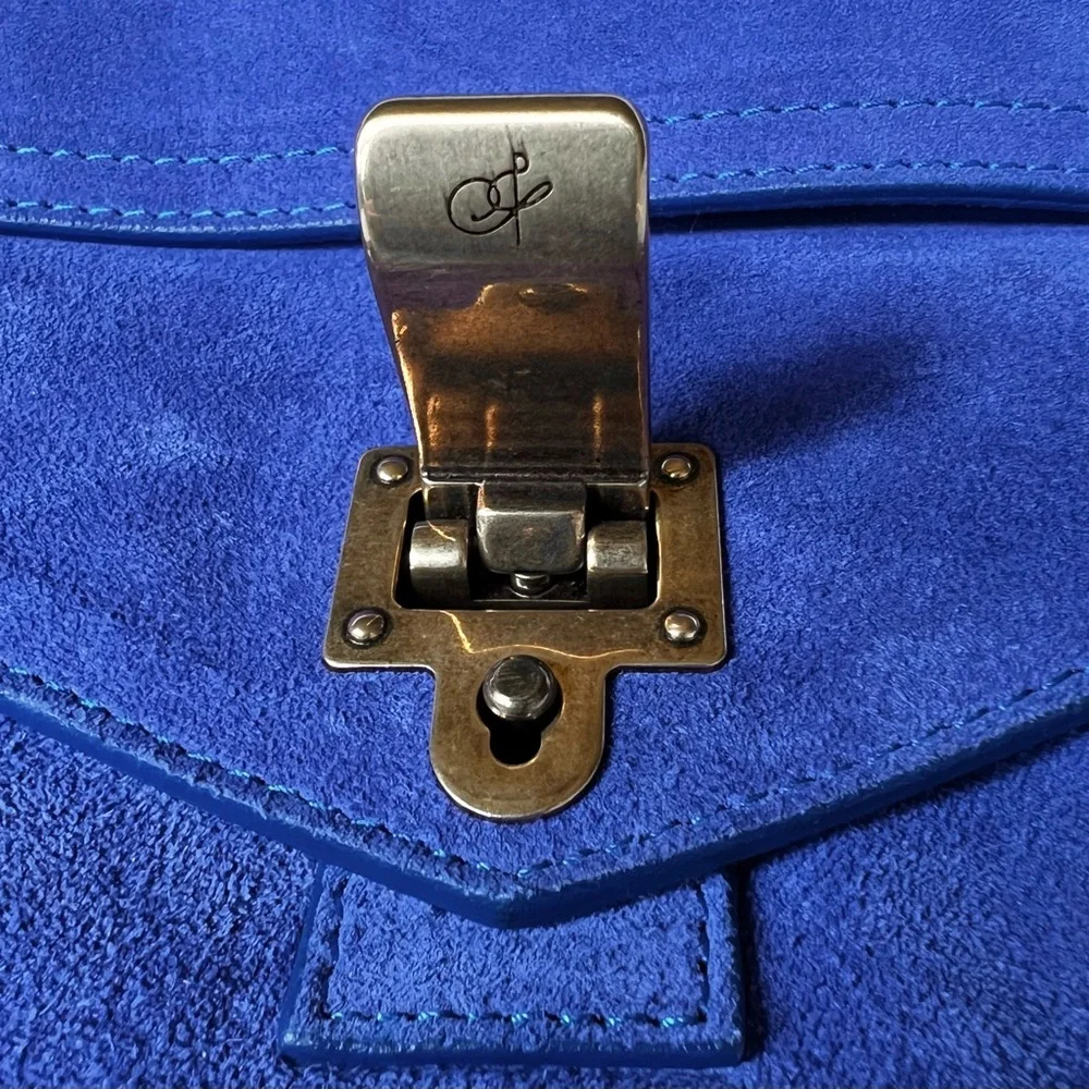 🆕🩷PROENZA SCHOULER Iconic Suede PS1 Shoulder Bag Satchel • *LARGE* • COBALT BLUE